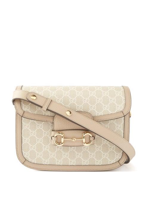 Gucci - 1955 Horsebit Gg-monogram Shoulder Bag - Womens - Beige