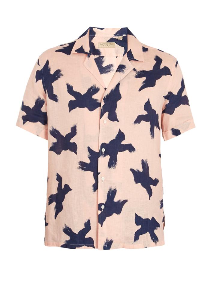 Burberry Bird-print Linen Shirt
