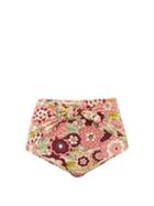 Matchesfashion.com Dodo Bar Or - Kayla Floral-print High-rise Bikini Briefs - Womens - Pink Print