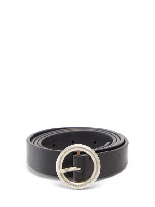 Matchesfashion.com Maison Margiela - Round-buckle Leather Belt - Mens - Black