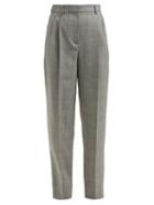 Matchesfashion.com Givenchy - Prince Of Wales Check Tapered Wool Trousers - Womens - Grey Multi