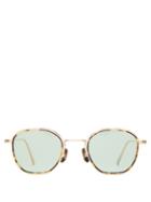 Matchesfashion.com 817 Blanc Lnt - Round Titanium & Acetate Sunglasses - Mens - Gold