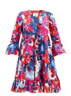 Matchesfashion.com La Doublej - Short Jennifer Jane Big Flower-print Cotton Dress - Womens - Red Multi