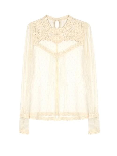 Redvalentino Long-sleeved Lace Top