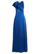 Diane Von Furstenberg Ruffled Satin Wrap Gown