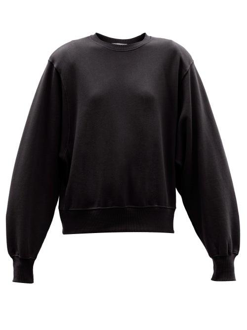 Ladies Rtw The Frankie Shop - Vanessa Padded-shoulder Organic-cotton Sweatshirt - Womens - Black