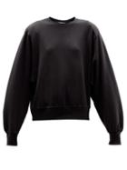 Ladies Rtw The Frankie Shop - Vanessa Padded-shoulder Organic-cotton Sweatshirt - Womens - Black
