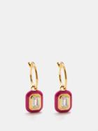 Missoma - Enamel & 18kt Recycled Gold-vermeil Hoop Earrings - Womens - Pink Multi