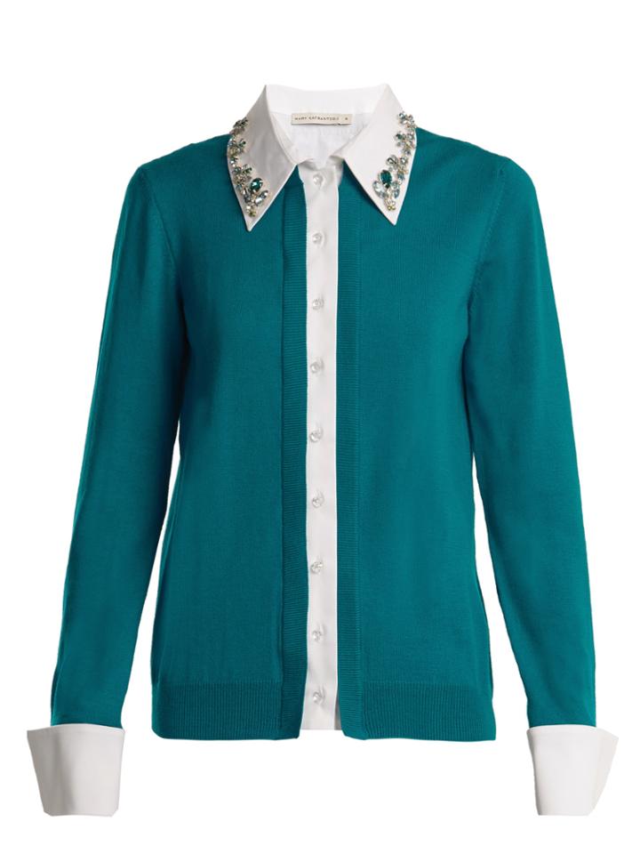 Mary Katrantzou Bextor Crystal-embellished Wool Cardigan