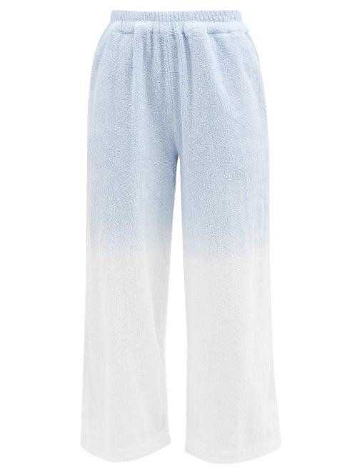 Terry - Capri Tie-dye Cotton-terry Trousers - Womens - Blue