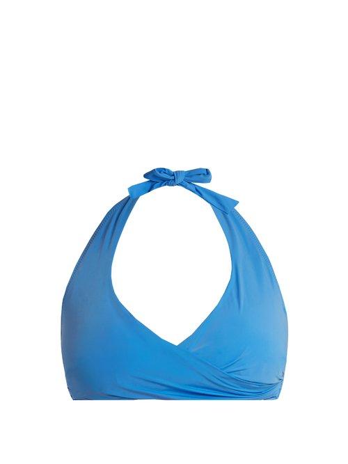 Matchesfashion.com Heidi Klein - Body Halterneck Bikini Top - Womens - Blue