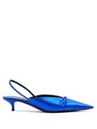 Matchesfashion.com Balenciaga - Knife Slingback Mules - Womens - Blue