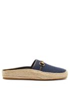 Matchesfashion.com Gucci - Gg Jacquard Backless Espadrille Loafers - Mens - Navy