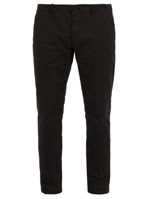 Matchesfashion.com Tomas Maier - Peach Cotton Blend Trousers - Mens - Black