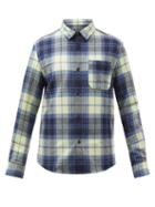A.p.c. - Trek Check Wool-blend Flannel Shirt - Mens - Blue Multi