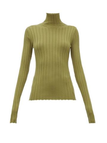 Matchesfashion.com Petar Petrov - Karen Merino Wool High-neck Sweater - Womens - Green