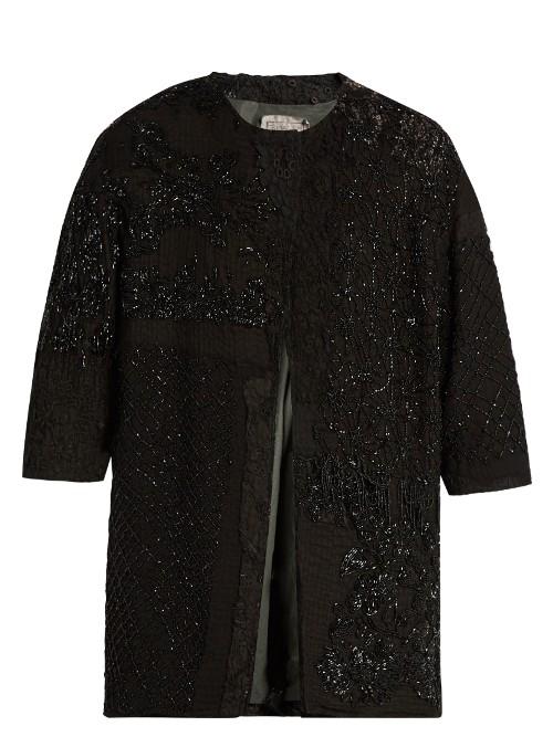 By Walid Delya Collarless Bead-embroidered Coat