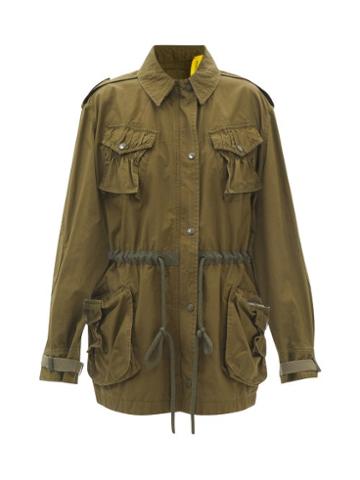 1 Moncler Jw Anderson - Kynance Drawstring-waist Cotton-gabardine Jacket - Womens - Khaki