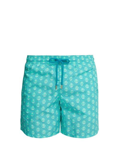 Matchesfashion.com Vilebrequin - Moorea Anchor Print Swim Shorts - Mens - V626