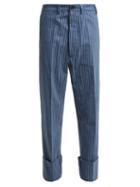 Matchesfashion.com Vivienne Westwood - Cropped Cotton Flannel Trousers - Womens - Blue