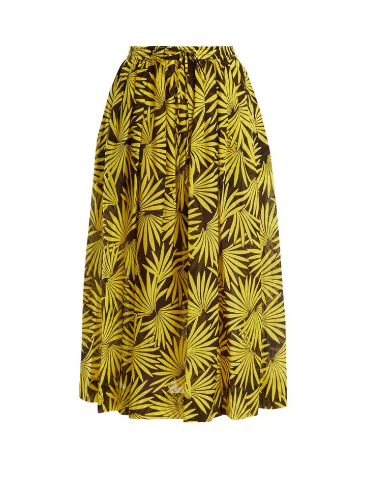 Diane Von Furstenberg Floral-print Cotton-blend Midi Skirt