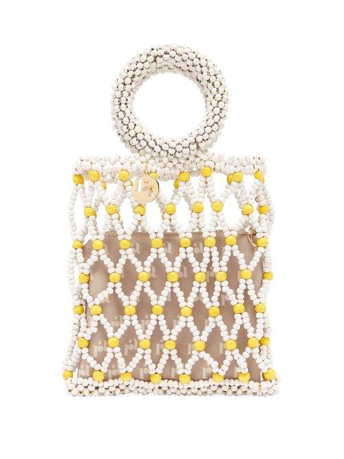 Matchesfashion.com Rosantica By Michela Panero - Jules Small Beaded Clutch - Womens - Yellow White