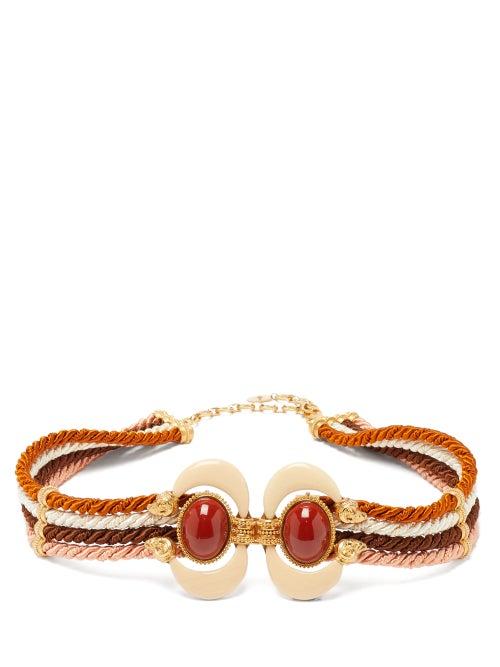 Matchesfashion.com Sonia Petroff - Aries Braided Silk-cord Belt - Womens - Multi