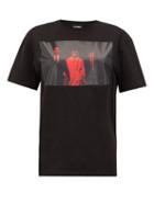 Matchesfashion.com Raf Simons - Twin Peaks-print Cotton-jersey T-shirt - Womens - Black