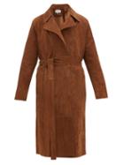 Matchesfashion.com Loewe - Belted Suede Coat - Mens - Camel