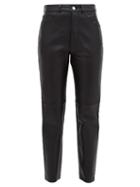 Matchesfashion.com Re/done Originals - Cropped Leather Cigarette Trousers - Womens - Black