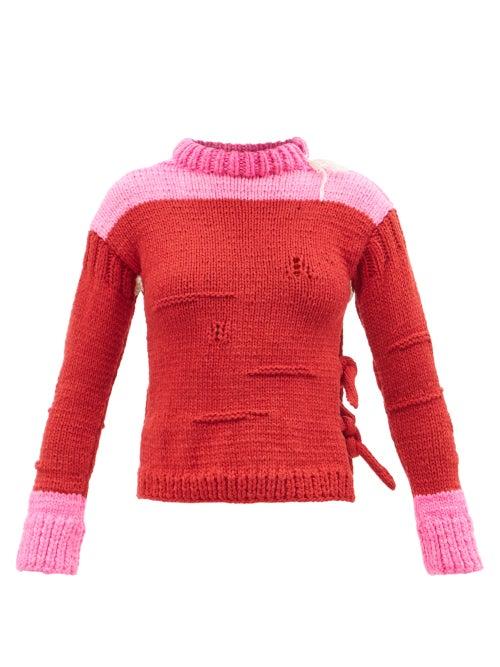 La Fetiche - Lolita Distressed Wool Sweater - Womens - Red Multi