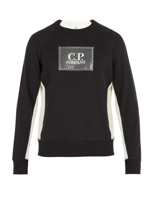 Matchesfashion.com C.p. Company - Logo Patch Cotton Sweatshirt - Mens - Black