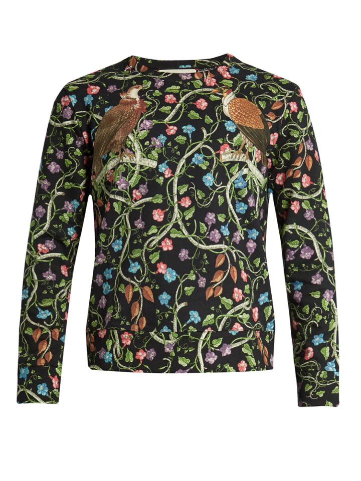 Gucci Birds-print Cotton Sweatshirt