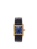 Matchesfashion.com Jacquie Aiche - Vintage Cartier Tank Diamond & Gold-vermeil Watch - Womens - Blue Multi