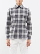 Tom Ford - Ombr-checked Cotton Flannel Shirt - Mens - Grey Multi