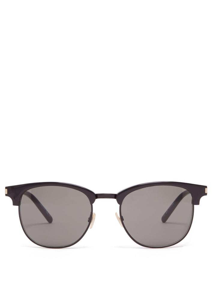 Saint Laurent Round Frame Acetate And Metal Sunglasses