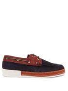 Matchesfashion.com Etro - Leather And Suede Deck Shoes - Mens - Navy