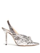 Matchesfashion.com Jimmy Choo - Annabelle 85 Knotted Leather Pumps - Womens - Silver