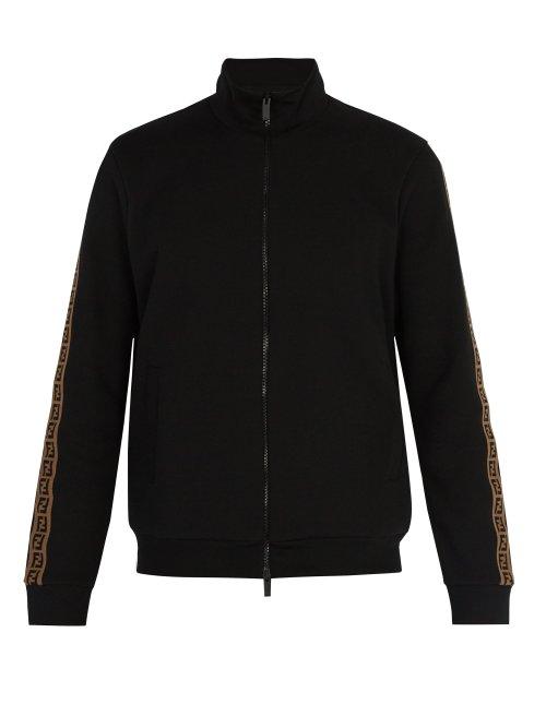 Matchesfashion.com Fendi - High Neck Zip Through Track Top - Mens - Black