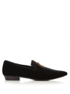 Saint Laurent Devon Embroidered Velvet Loafers