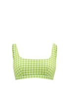 Cossie + Co - The Gemma Gingham Scoop-neck Bikini Top - Womens - Lime Green