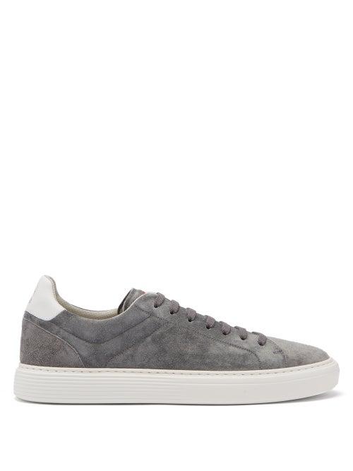 Matchesfashion.com Brunello Cucinelli - Suede Trainers - Mens - Dark Grey