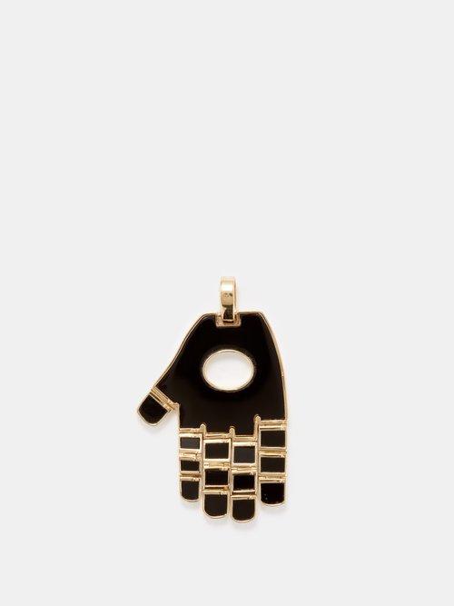 Luis Morais - Hamsa Onyx & 14kt Gold Charm - Mens - 01bk