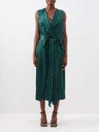 Victoria Beckham - Open-back Trench Crepe Midi Dress - Womens - Green