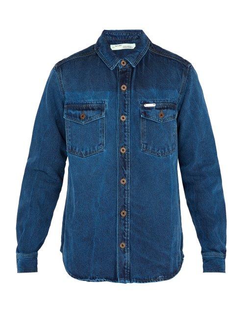 Matchesfashion.com Off-white - Dyed Denim Shirt - Mens - Blue