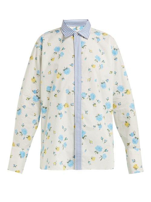 Matchesfashion.com Golden Goose Deluxe Brand - Floral Print Cotton Poplin Shirt - Womens - White Print