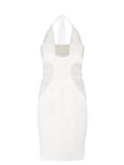 Matchesfashion.com Versace - Halterneck Bead Embellished Silk Dress - Womens - White