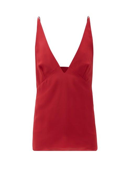 Matchesfashion.com Raey - Silk Crepe De Chine Cami Top - Womens - Red