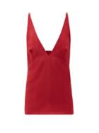 Matchesfashion.com Raey - Silk Crepe De Chine Cami Top - Womens - Red