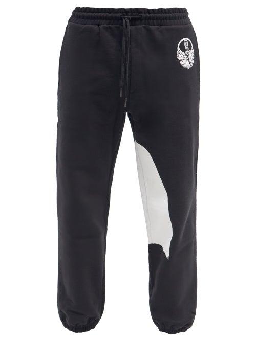 Mens Rtw Stefan Cooke - Logo-print Cotton-jersey Track Pants - Mens - Black